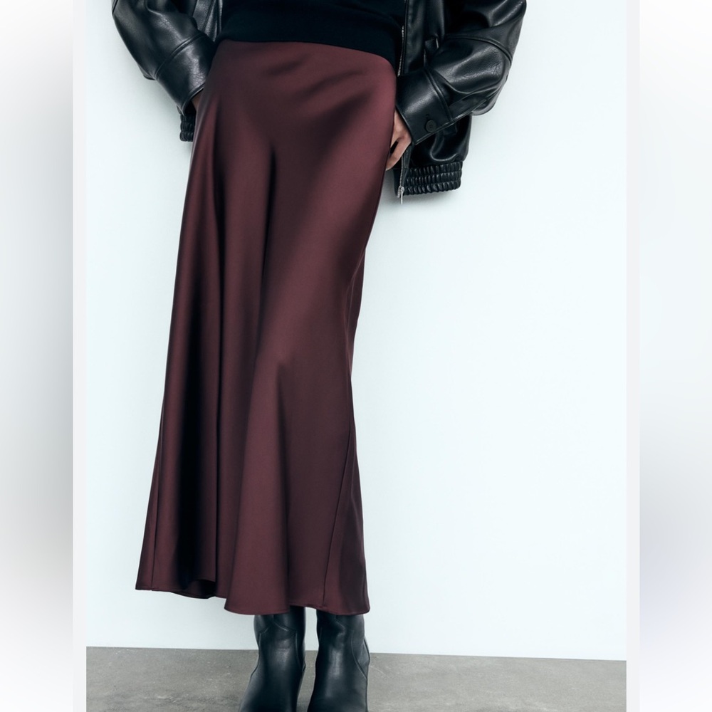 Zara Satin effect maxi skirt